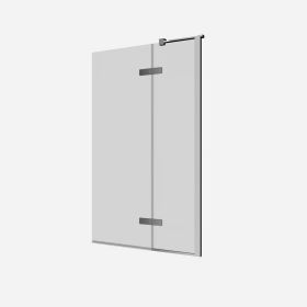 Crosswater Optix 10 Hinged Bath Screen with Inline Panel 180° Right Handed Chrome