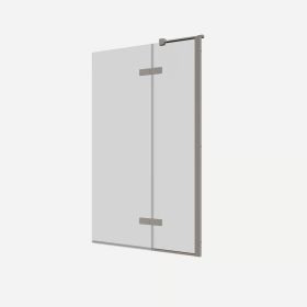 Crosswater Optix 10 Hinged Bath Screen with Inline Panel 180° Right Handed Brushed Nickel