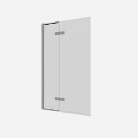 Crosswater Optix 10 Hinged Bath Screen with Inline Panel 90° Left Handed Brushed Nickel