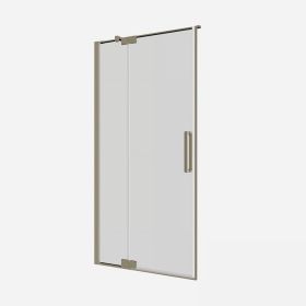 Crosswater Optix 10 Inline Pivot Shower Door with Side Panel Brushed Brass