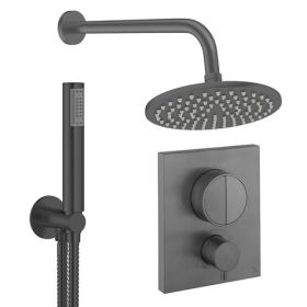 Crosswater Push Shower Set 1 Slate 200mm