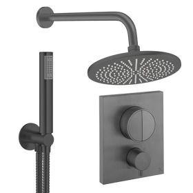 Crosswater Push Shower Set 1 Slate 300mm