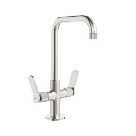 Crosswater The Calix Deck Mounted 2 Control Basin Mono Tap Brushed Metallic