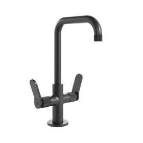 Crosswater The Calix Deck Mounted 2 Control Basin Mono Tap Matt Black