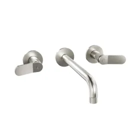 Crosswater The Calix Basin 3H Wall Mounted Trim Set Brushed Metallic