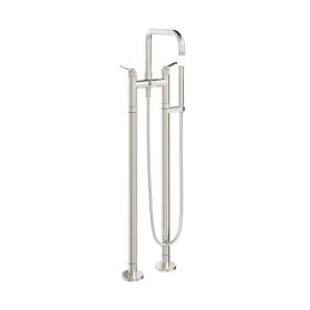 Crosswater The Calix Bath Shower Mixer Floor Standing Brushed Metallic