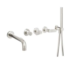 Crosswater The Calix Bath Shower Mixer Wall Mounted Trim Brushed Metallic