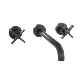 Crosswater The Clover Basin 3H Wall Mounted Trim Set Matt Black