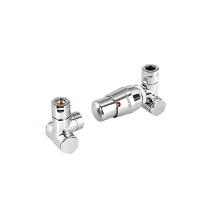 Tissino Hugo Dual Fuel Valves - Wall Plumbing Connection with Thermostatic Head -Chrome