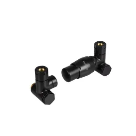 Tissino Hugo Dual Fuel Valves - Wall Plumbing Connection with Thermostatic Head - Matt Black