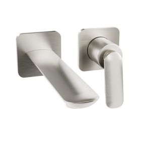 Crosswater The Huck Basin 2H Wall Mounted Trim Set Brushed Metallic