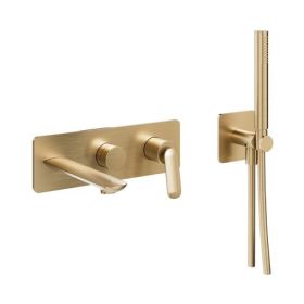 Crosswater The Huck Bath Shower Mixer Wall Mounted Trim Brushed Brass