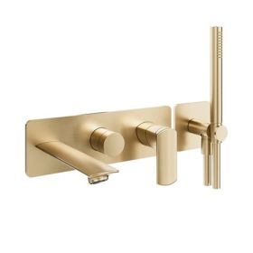 Crosswater The Varda Bath Shower Mixer Wall Mounted Trim Brushed Brass