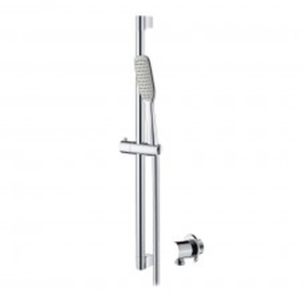 Abacus Emotion Rectangle Handshower - Riser Rail - 1.6m Hose - Round Wall Outlet Chrome