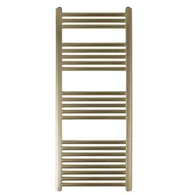 Just Taps VOS Straight Towel Radiator 1200mm x 400mm-Brushed Brass