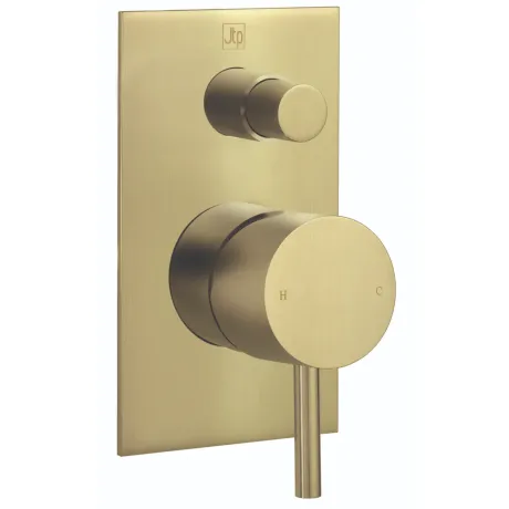 Just Taps Vos Manual Concealed single lever Shower valve with Diverter-Brushed Brass