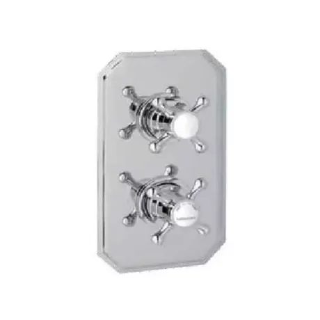 Eastbrook Concealed Traditional Thermostatic Twin Shower Valve - Chrome