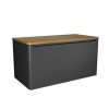 Crosswater Artist 1000 Single Drawer Unit & Solid Oak Worktop-Onyx Black