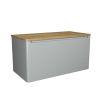 Crosswater Artist 1000 Single Drawer Unit & Solid Oak Worktop-Storm Grey