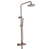 Just Taps Vos Thermostatic Bar Valve with 2 Outlets, Adjustable Riser and Multifunction Shower Handle Brushed Bronze