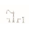 Perrin & Rowe Provence 3hole with levers & Rinse Kitchen mixer Tap Polished Nickel