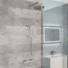 Eastbrook Modern Adjustable Height (850-1200mm) Round Thermostatic Shower Pole - Chrome