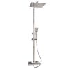 Eastbrook Modern Adjustable Height (850-1200mm) Square Thermostatic Shower Pole - Chrome