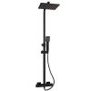 Eastbrook Modern Adjustable Height (850-1200mm) Square Thermostatic Shower Pole - Matt Black