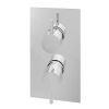 Eastbrook Concealed Thermostatic Twin Shower Valve with Round Handles - Chrome