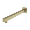 Eastbrook 400mm Modern Wall Mounted Square Fixed Over Head Shower Arm - Brushed Brass