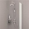 Eastbrook Traditional Twin Thermostatic exposed shower Valve with Rigid riser with 8'' Rose Head - Chrome