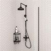 Eastbrook Traditional Twin Thermostatic exposed shower Valve with Rigid riser with 8'' Rose Head - Black