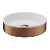 Just Taps Counter Top Basin with unslotted click clack waste Brushed Bronze