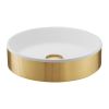 Just Taps Counter Top Basin with unslotted click clack waste-Brushed Brass