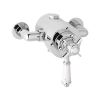 Eastbrook Exposed Traditional Thermostatic Crosshead Shower Valve - White & Chrome