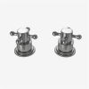 Eastbrook (Pair) Traditional Deck Mounted Cross Shape Side Valve Handles for Bath Filler Taps - Chrome