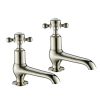 Just Taps Grosvenor Cross Long Nose Basin Taps-Nickel