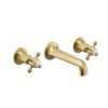 Just Taps Grosvenor Cross 3 Hole Basin Mixer Brushed Brass