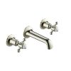 Just Taps Grosvenor Cross 3 Hole Basin Mixer-Nickel–145mm