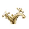 Just Taps Grosvenor Cross Basin Mixer with Pop Up Waste Brushed Brass