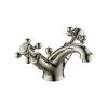 Just Taps Grosvenor Cross Basin Mixer with Pop Up Waste-Nickel 