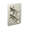 Just Taps Grosvenor Cross Thermostatic 1 Outlet Shower Valve-Nickel 