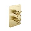 Just Taps Grosvenor Cross Thermostatic 2 Outlet Shower Valve Brushed Brass