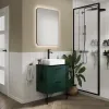 Hib Arcane Curve Illuminated Frame H80 x W60cm Bathroom Mirror-Black