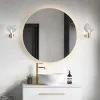 Arcane Illuminated Round Frame 80cm Bathroom Mirror-Brushed Brass