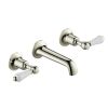 Just Taps Grosvenor 3-Hole Wall Mounted Basin Mixer Tap-Lever Handle-Nickel