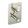 Just Taps Grosvenor Lever Vertical Thermostatic 2-Outlets Concealed Shower Valve-Dual Handle-Nickel