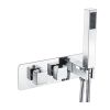 Eastbrook Square Horizontal Thermostatic Shower Valve with Shower Handset, Hose & Holder - Chrome