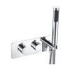 Eastbrook Round Horizontal Thermostatic Shower Valve with Shower Handset, Hose & Holder - Chrome