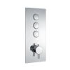 Eastbrook Concealed Thermostatic Shower Valve with Triple Round Push Button - Chrome